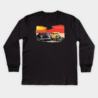 American Graffiti Paradise Road speed shop Kids Long Sleeve T-Shirt